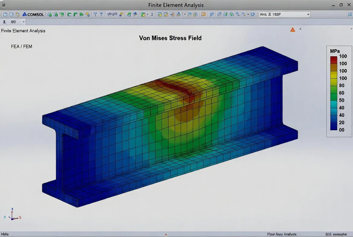 Interface FEAsy — simulation 3D éléments finis